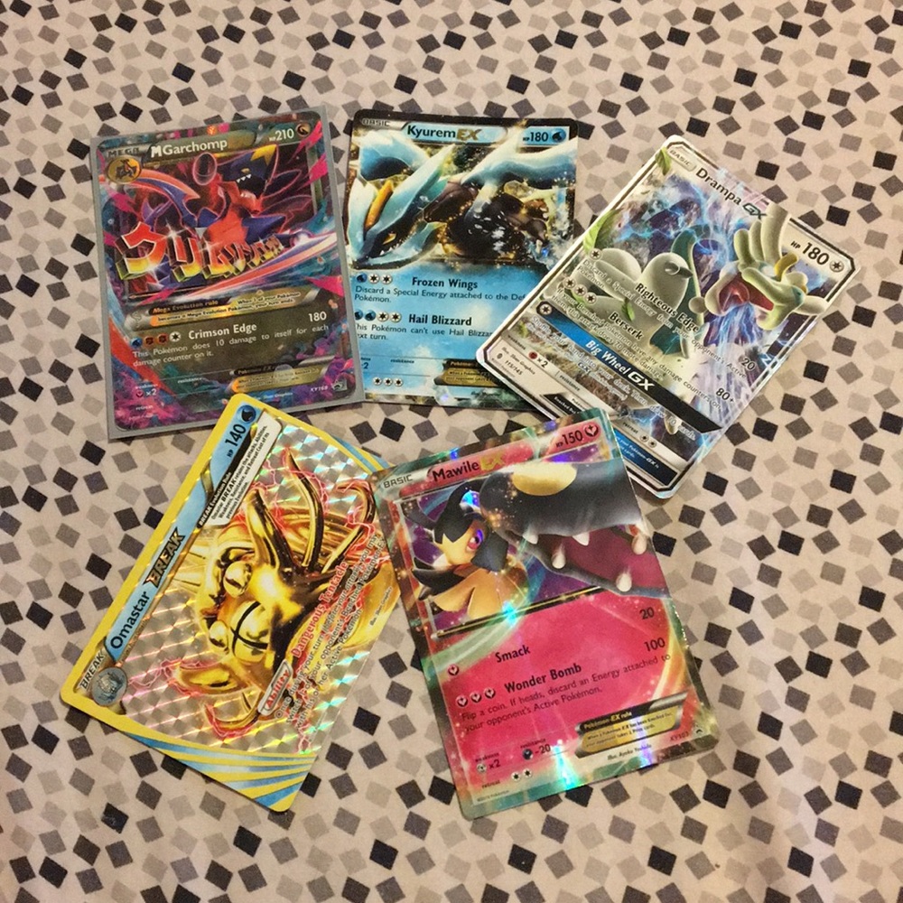 5 pc ex/gx/break Pokémon cards